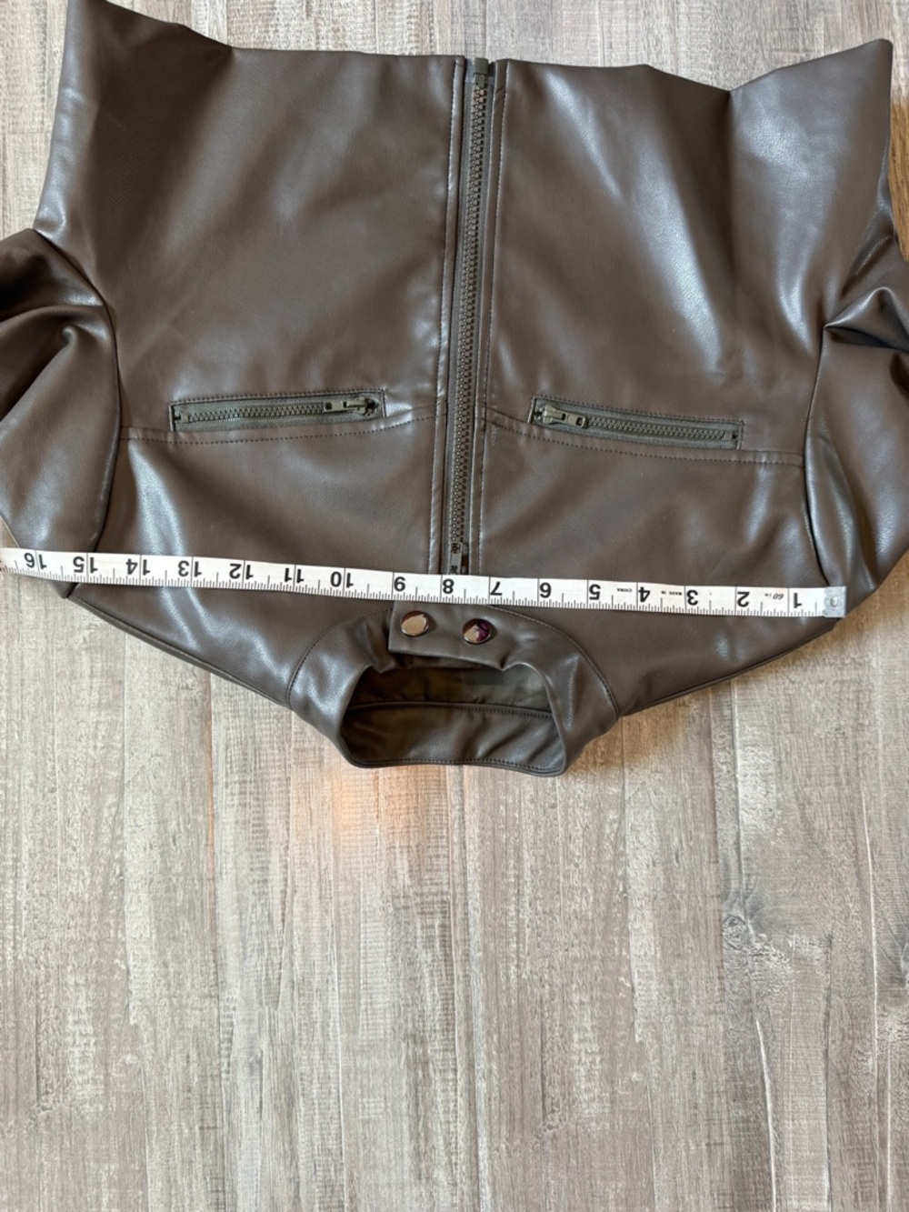 Cropped Brown Leather Moto Jacket - Picture 7 of 7
